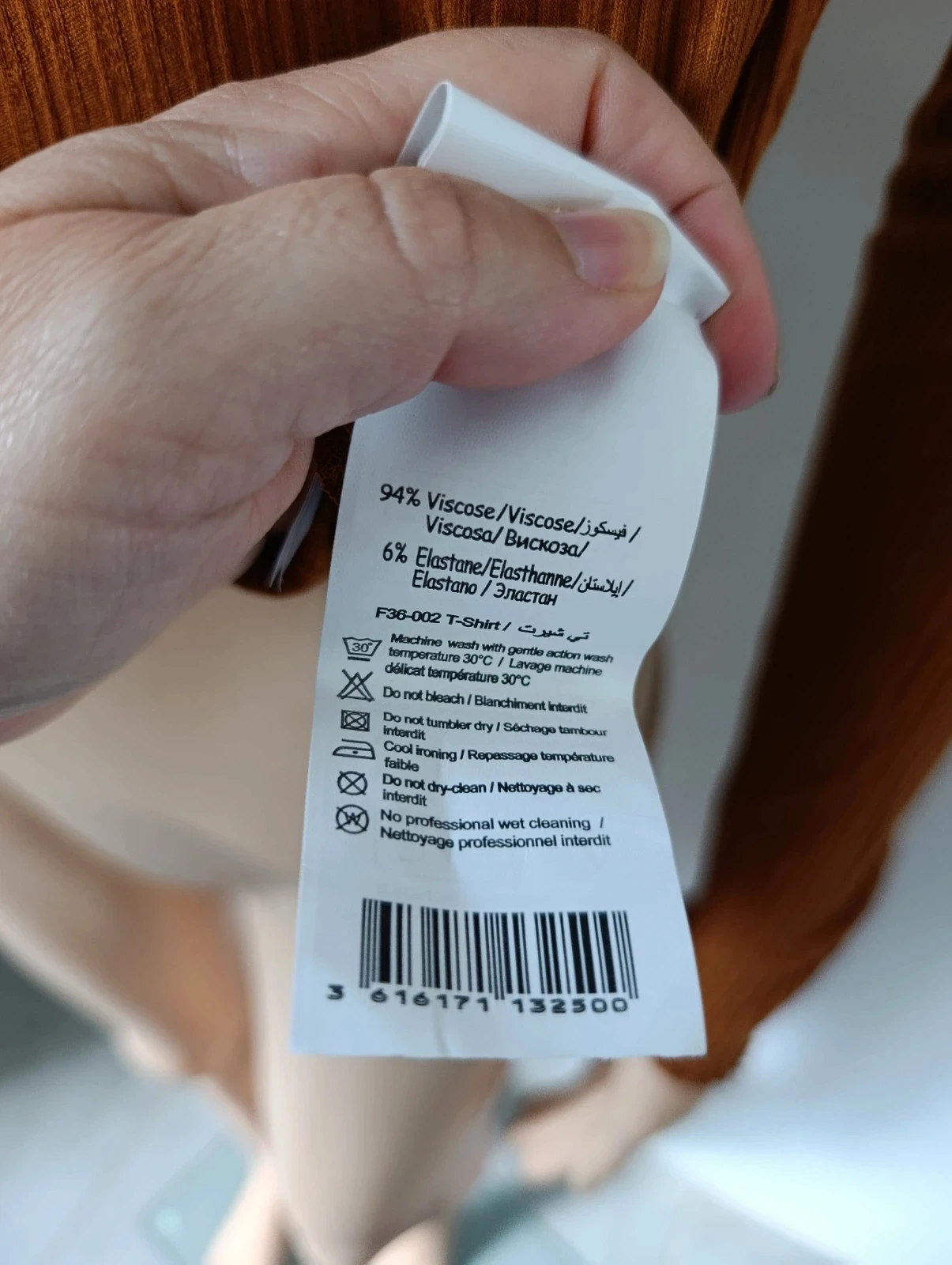 Geribbelde top Camaïeu bruin hoge hals lange mouwen S NIEUW met label – photo 11